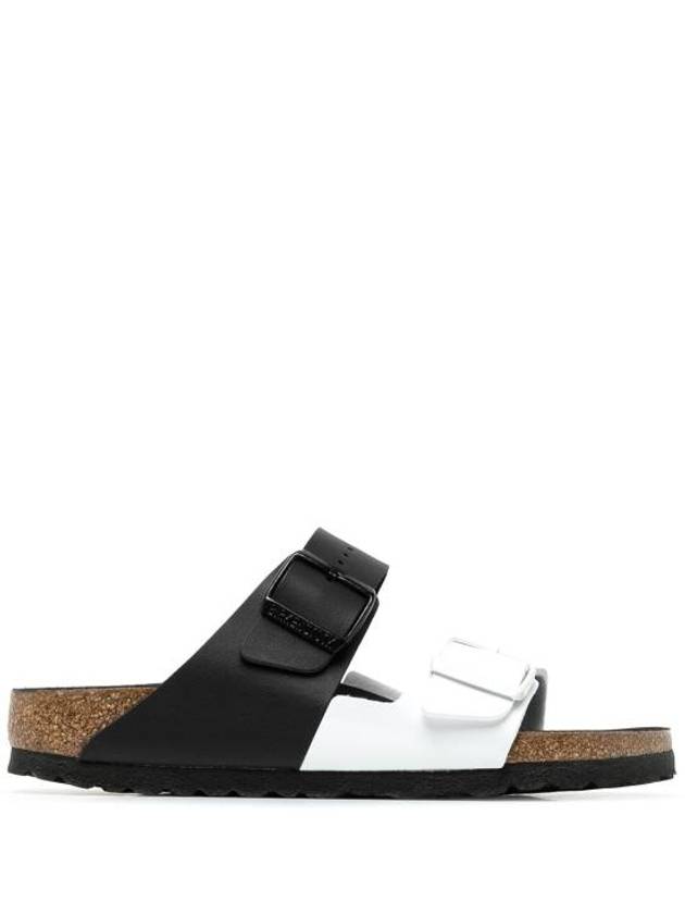 Arizona Split Slippers Black White - BIRKENSTOCK - BALAAN 1