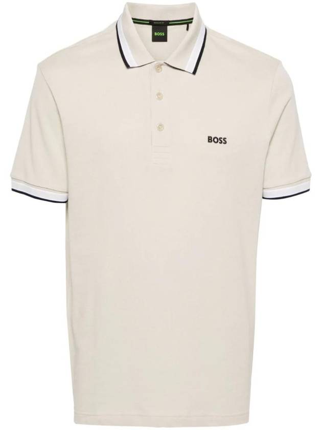 Paddy Cotton Short Sleeve Polo Shirt Light Beige - HUGO BOSS - BALAAN 1