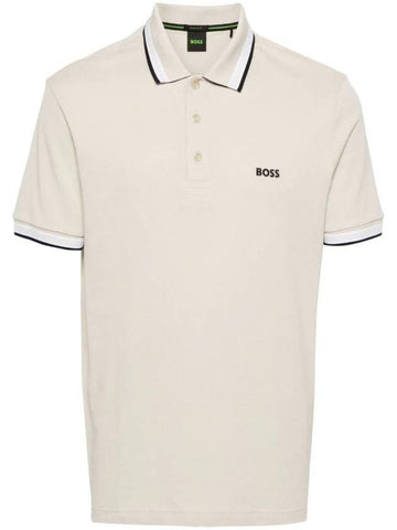 Paddy Cotton Short Sleeve Polo Shirt Light Beige - HUGO BOSS - BALAAN 1