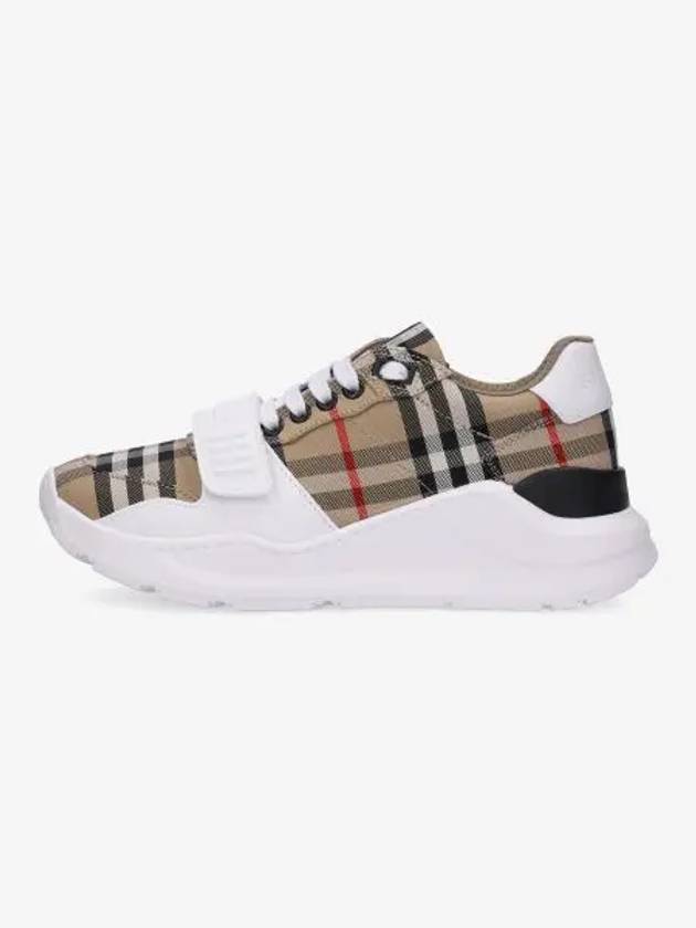 Vintage Check And Leather Sneakers White Archive Beige - BURBERRY - BALAAN 2