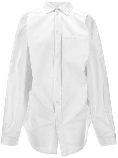 Balenciaga Asymmetric Shirt With Logo Embroidery - BALENCIAGA - BALAAN 1