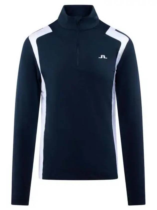 Lucas Quarter Zipper Long Sleeve T-Shirt Navy - J.LINDEBERG - BALAAN 2