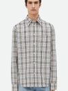 Check Cotton Long Sleeve T-Shirt Chalk - BOTTEGA VENETA - BALAAN 2