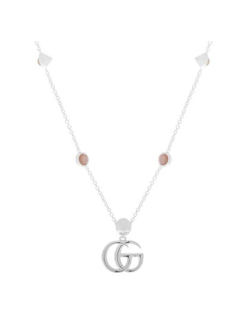 GG Double G Mother Pearl Necklace Silver - GUCCI - BALAAN 1