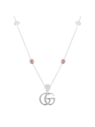 GG Double G Mother Pearl Necklace Silver - GUCCI - BALAAN 1