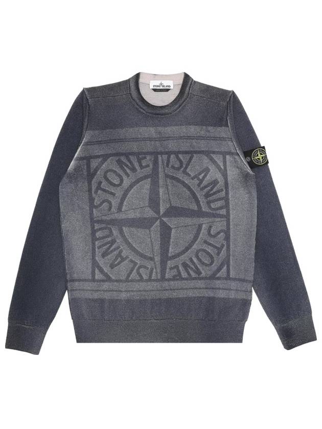 Wappen Patch Logo Printing Knit Top Navy - STONE ISLAND - BALAAN 2