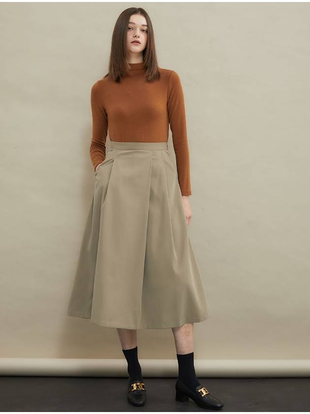 Pintuck A line long skirt Beige - MANAVIS7 - BALAAN 4