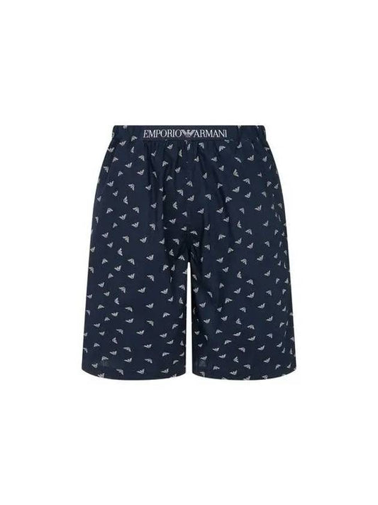 UNDERWEAR Men s Patterned Cotton Bermuda Shorts Navy - EMPORIO ARMANI - BALAAN 1