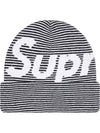 Big Logo Stripe Beanie White Black - SUPREME - BALAAN 2