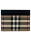 Men's Check Vintage Card Wallet Beige A7026 - BURBERRY - BALAAN 3