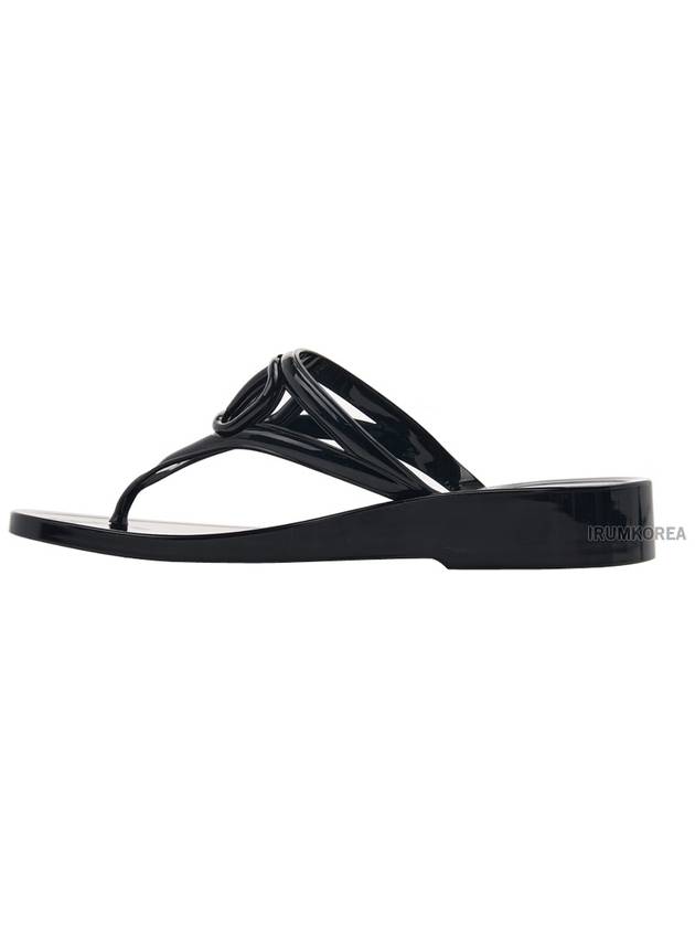 V Logo Signature Flip Flops Black - VALENTINO - BALAAN 4