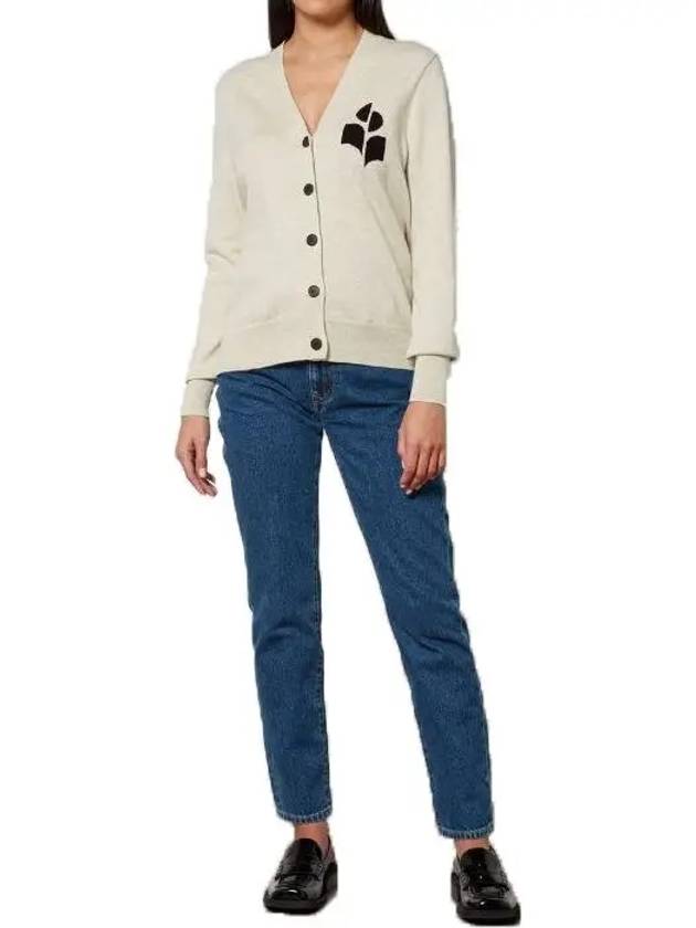 Karin logo cardigan light gray - ISABEL MARANT - BALAAN 7