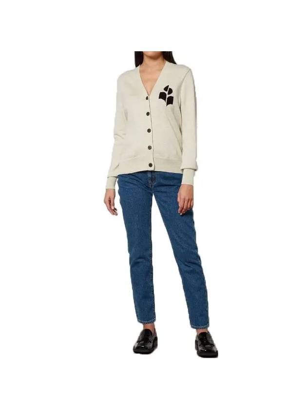 Karin logo cardigan light gray - ISABEL MARANT - BALAAN 7