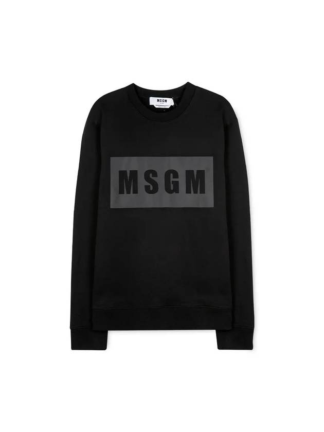 Men's Box Logo Cotton Sweatshirt Black - MSGM - BALAAN 1