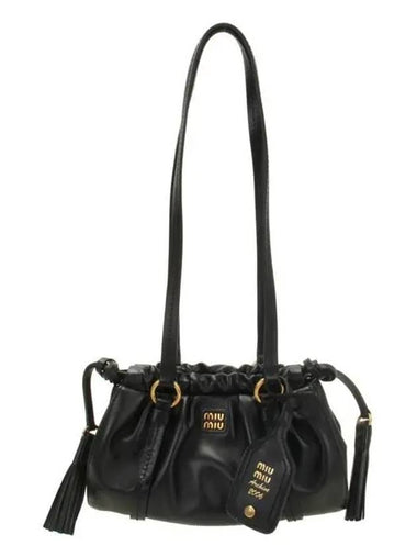 Joie Nappa Leather Mini Bucket Bag Black - MIU MIU - BALAAN 1