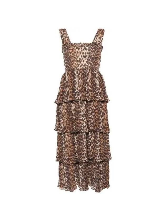 Leopard Print Midi Dress Brown - GANNI - BALAAN 2