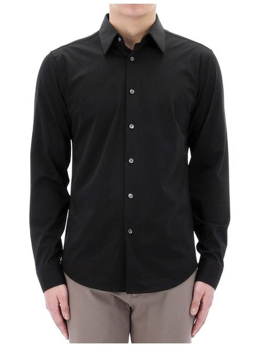 Structure Knit Sylvain Long Sleeve Shirt Black - THEORY - BALAAN 2