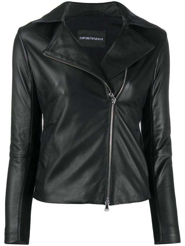 Women's Lambskin Jacket Black - EMPORIO ARMANI - BALAAN 2