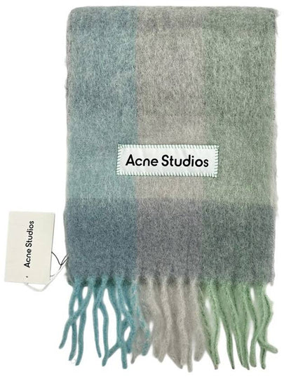 Check Mohair Muffler Turquoise Grey Mint - ACNE STUDIOS - BALAAN 2