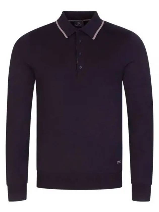 Embroidered Logo Merino Wool Polo Shirt Dark Navy - PAUL SMITH - BALAAN 2