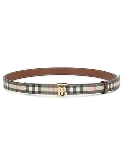 Check Print Reversible Leather Belt Beige - BURBERRY - BALAAN 2