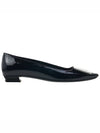 Women's Belle Vivier Metal Buckle Pumps Flat Shoes Black - ROGER VIVIER - BALAAN.