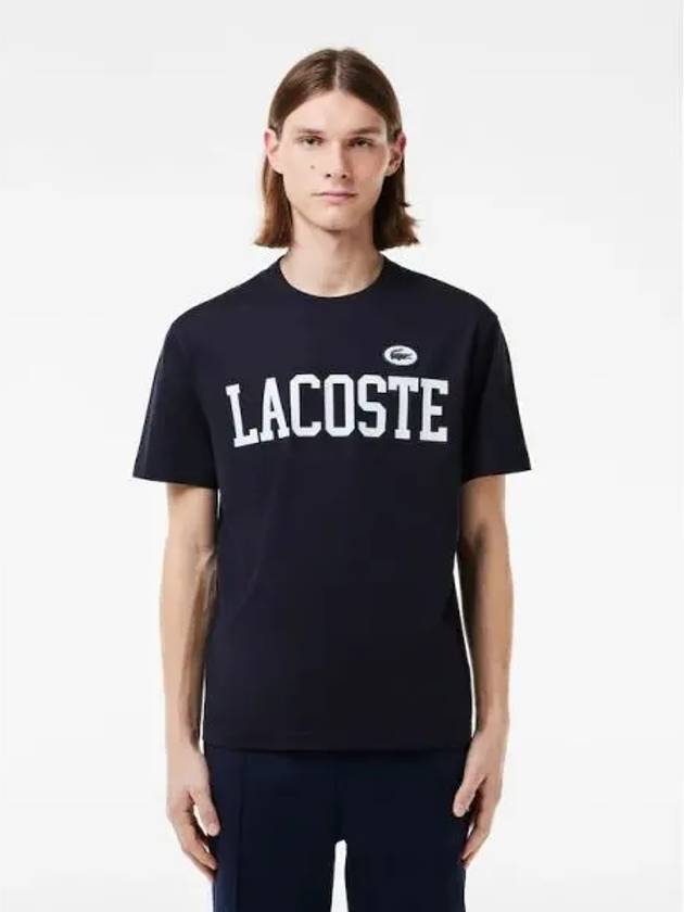 Men s logo graphic puff badge match t shirt TH7411 54G HD domestic product GQ2N24013021150 - LACOSTE - BALAAN 1