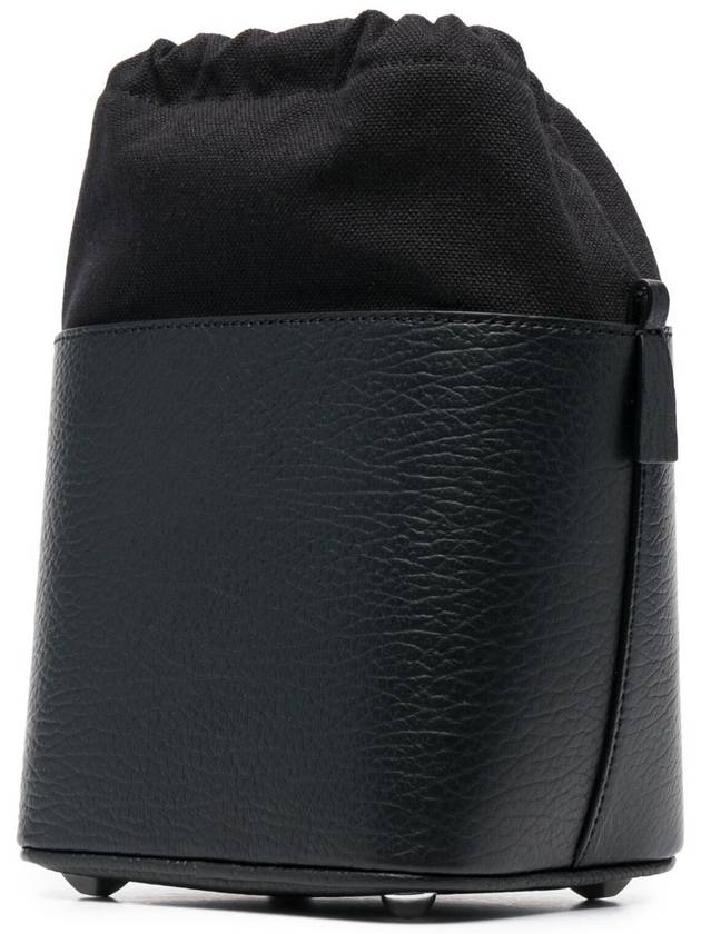 5AC Number Logo Texture Leather Bucket Bag Black - MAISON MARGIELA - BALAAN 5