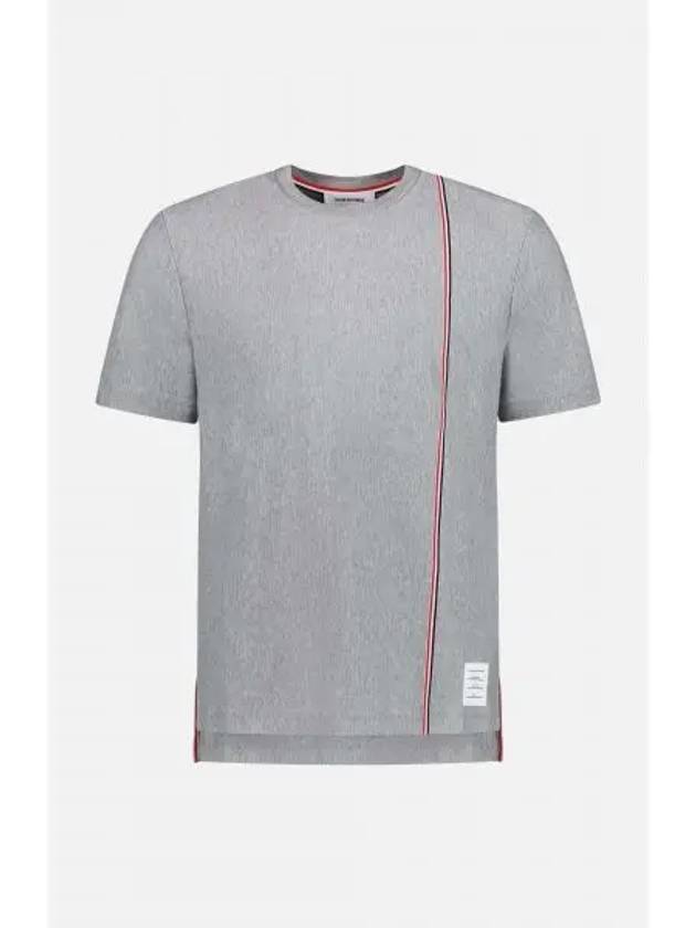 RWB Stripe Cotton Short Sleeve T-shirt Grey - THOM BROWNE - BALAAN 2