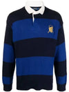 Collar Embroidered Logo Cotton Knit Top Royal Combo - POLO RALPH LAUREN - BALAAN 2