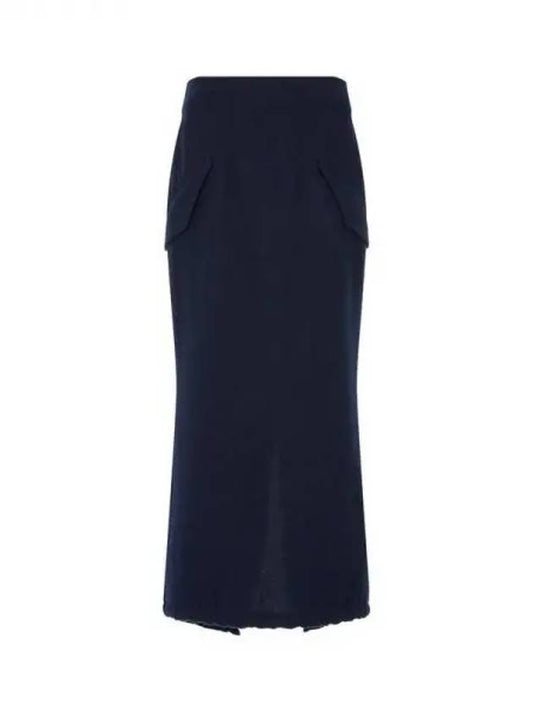 Women s Flap Pocket Cashmere Wool Skirt Navy 271133 - GIORGIO ARMANI - BALAAN 1