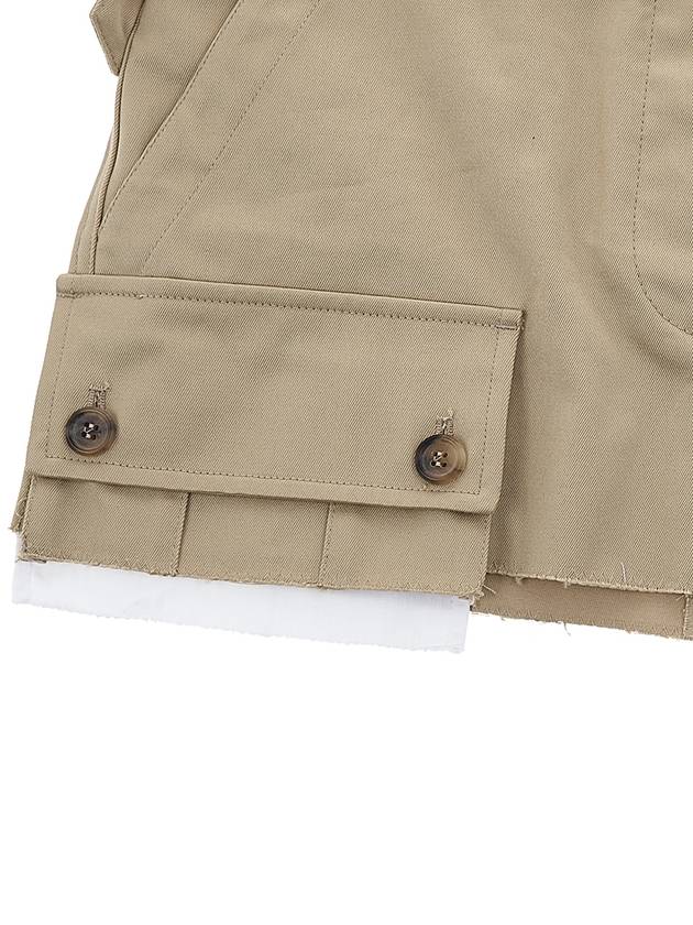 Women's Cargo Pocket Chino Mini A-Line Skirt Beige - MIU MIU - BALAAN.