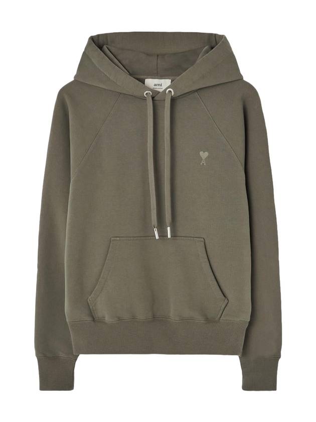 Logo Detail Drawstring Hoodie Smoke Grey - AMI - BALAAN 1