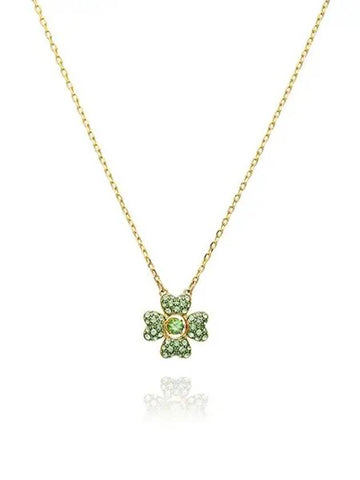 Idyllia Pendant Clover Necklace Green Gold - SWAROVSKI - BALAAN 1