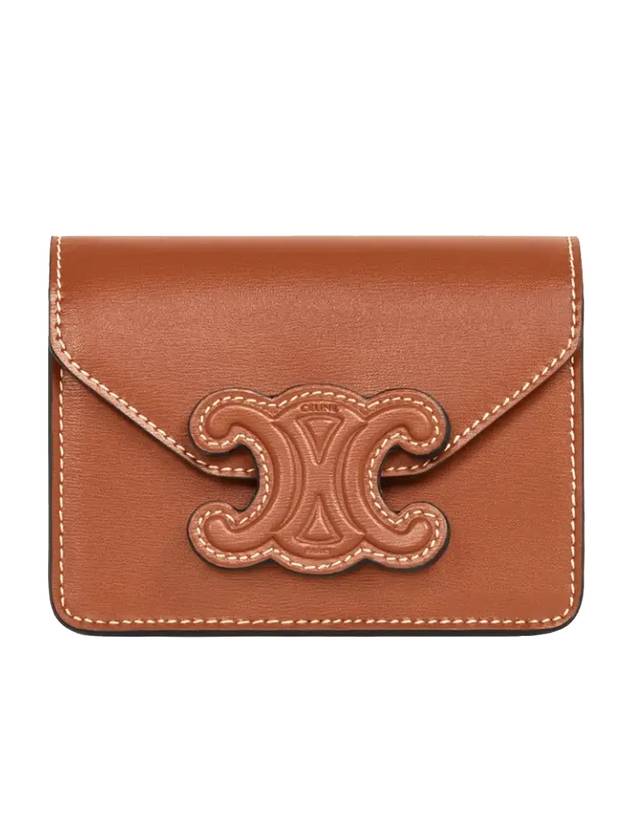 Coeur Triomphe Chain Card Holder Cross Bag Tan - CELINE - BALAAN 1