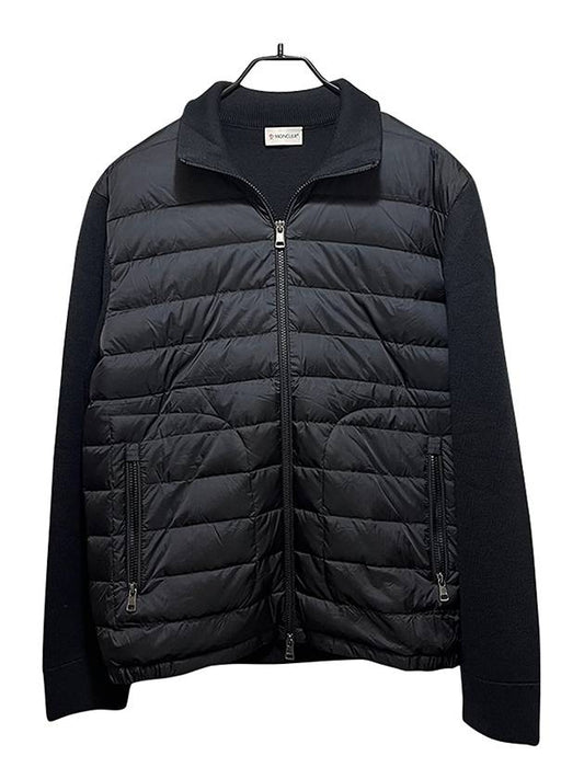 TRICOT Padded Wool Cardigan Black - MONCLER - BALAAN 2