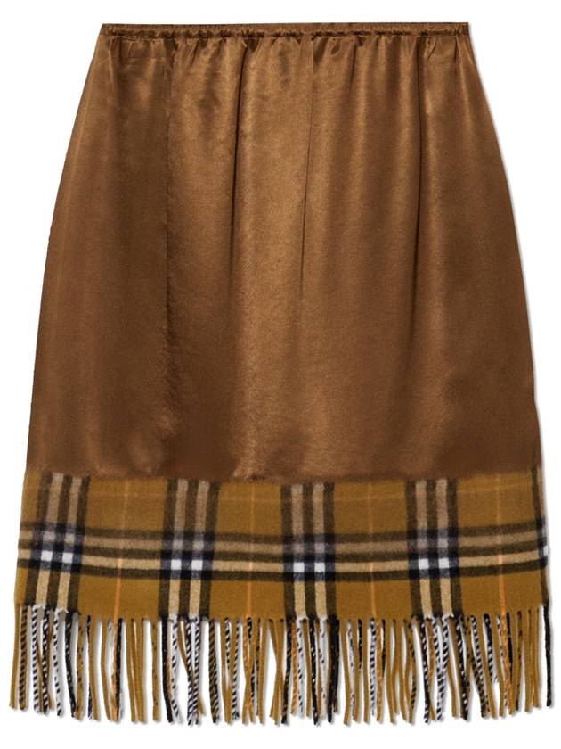 Burberry Skirt With Fringe Finish, Women's, Brown - BURBERRY - BALAAN 1