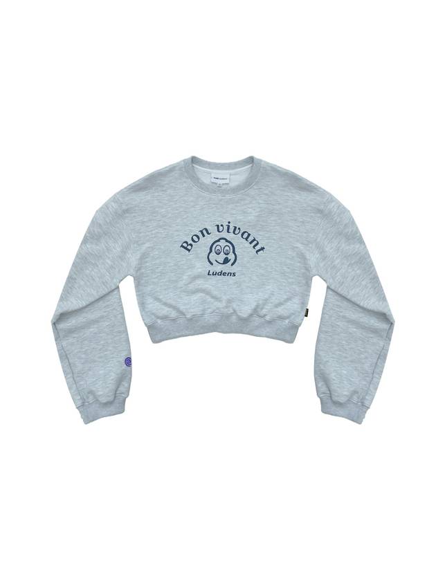 Women's Bon Vivant Crop CrewneckMelange Gray - TABB LUDENS - BALAAN 1