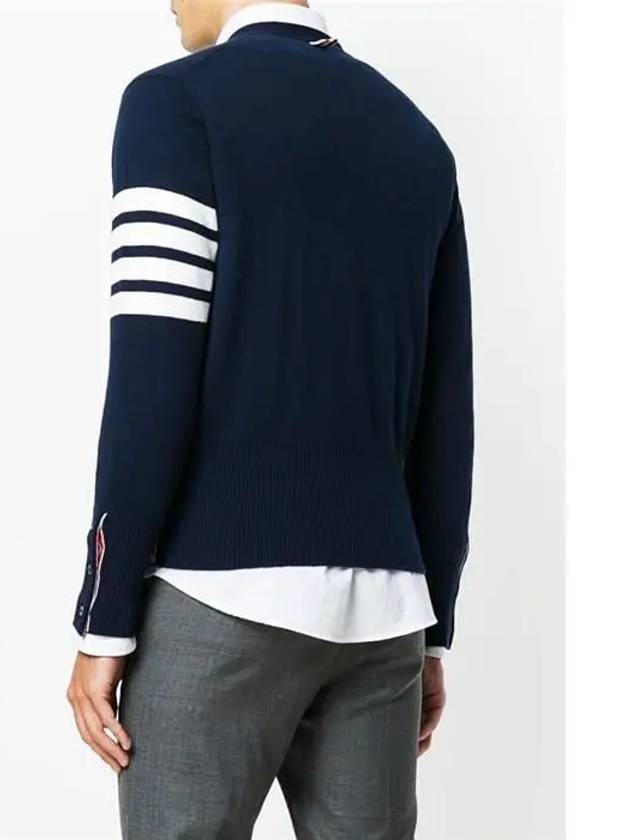 Men's Diagonal Classic Cashmere Cardigan Navy - THOM BROWNE - BALAAN 6