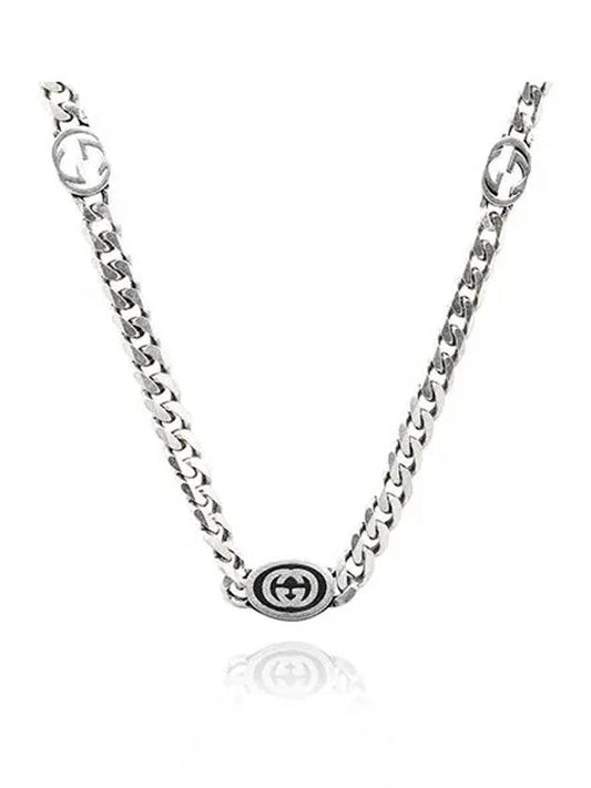 Thin Interlocking G Necklace Silver - GUCCI - BALAAN.