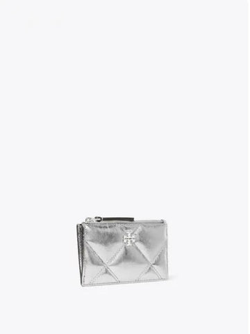 Kira Metal Diamond Quilted Zip up Card Wallet Case Silver Domestic Product GM0024072627721 - TORY BURCH - BALAAN 1