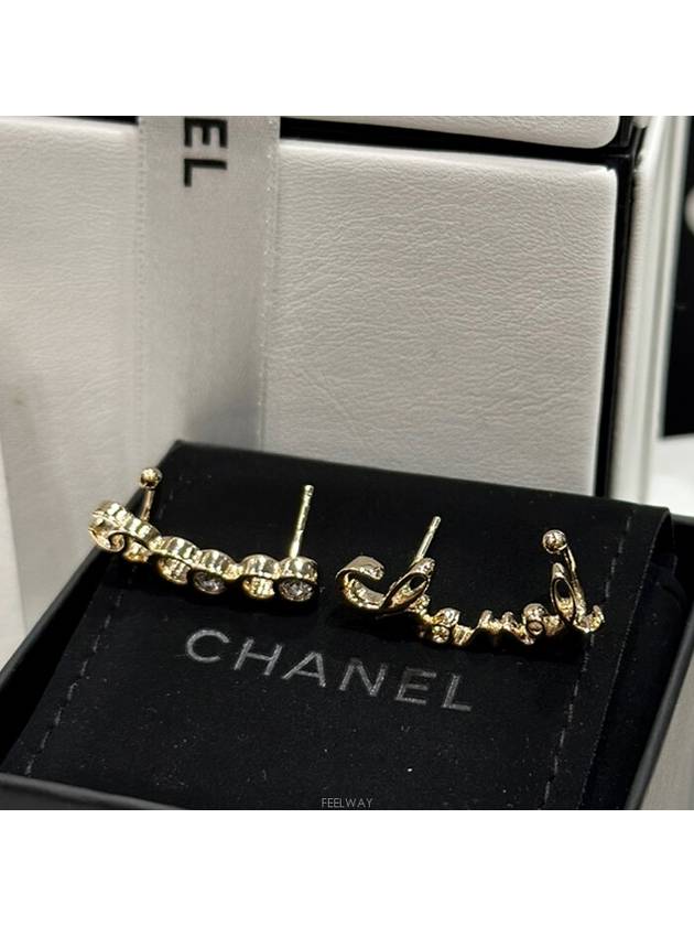 Lettering gold crystal ear cuff - CHANEL - BALAAN 3