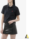 Heart Logo Polo Shirt Black - AMI - BALAAN 2