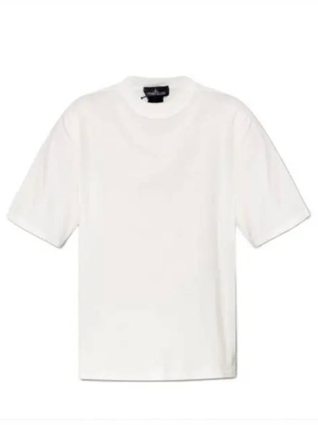 Shadow Project Graphic Interlock Mako Cotton Short Sleeve T-Shirt White - STONE ISLAND - BALAAN 2