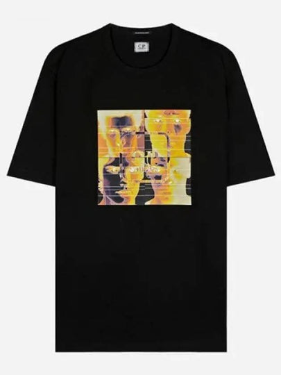 Metropolis Series Mercerized Jersey Graphic Short Sleeve T-Shirt Black - CP COMPANY - BALAAN 2