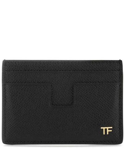 TF Logo Leather Card Wallet Black - TOM FORD - BALAAN 2