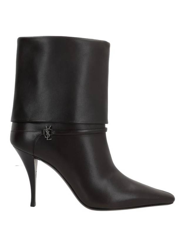 Niki Leather Ankle Boots Eagle Brown - SAINT LAURENT - BALAAN 3