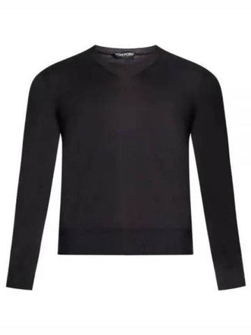 V-Neck Sweatshirt Black - TOM FORD - BALAAN 1