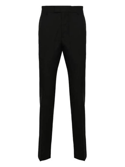 Cigarette Fit Wool Canvas Slacks Black - AMI - BALAAN 2