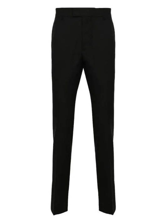 Cigarette Fit Wool Canvas Slacks Black - AMI - BALAAN 2